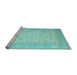 Sideview of Machine Washable Persian Light Blue Traditional Rug, wshtr895lblu