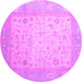 Round Persian Purple Traditional Rug, tr895pur