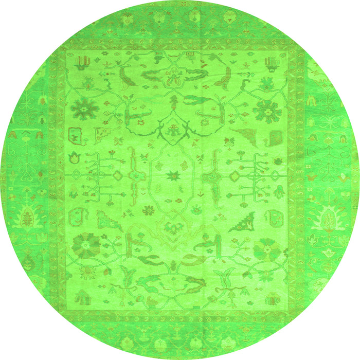 Square Persian Green Traditional Rug, tr895grn