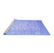 Sideview of Machine Washable Persian Blue Traditional Rug, wshtr895blu