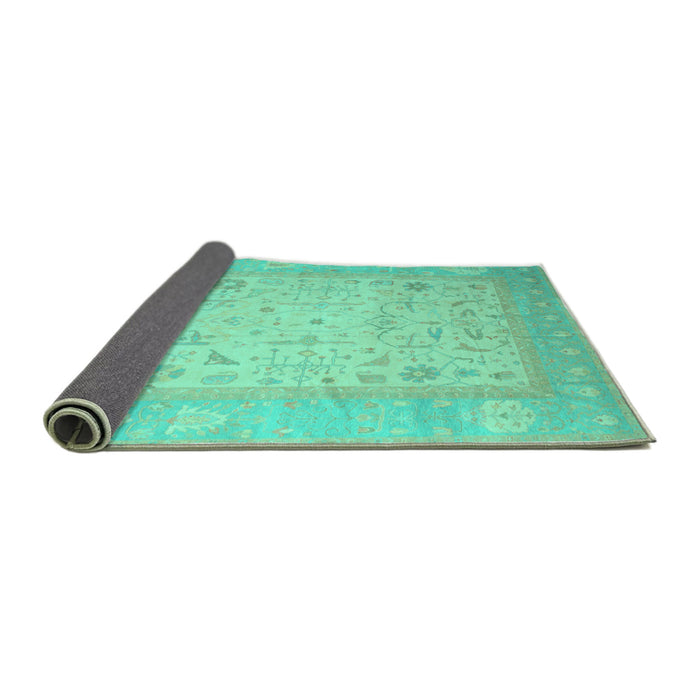 Sideview of Persian Turquoise Traditional Rug, tr895turq