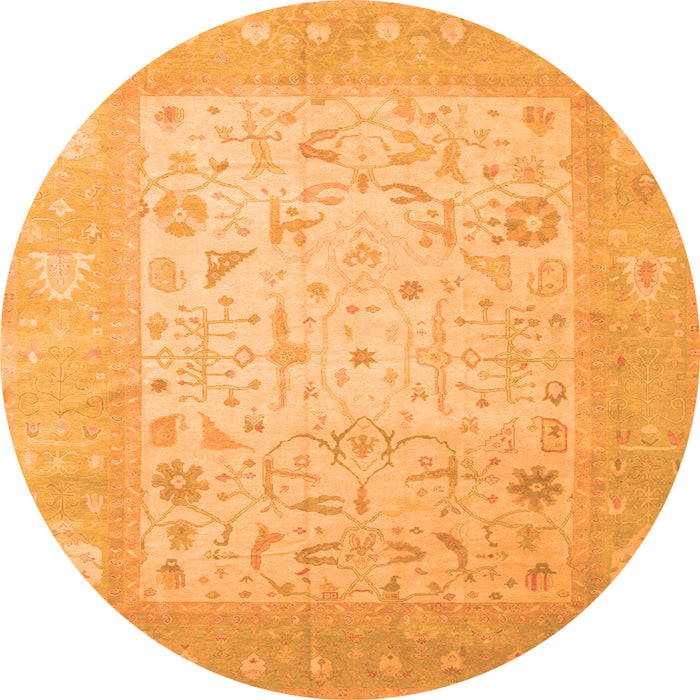 Machine Washable Persian Orange Traditional Area Rugs, wshtr895org
