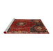 Sideview of Machine Washable Traditional Tomato Red Rug, wshtr896