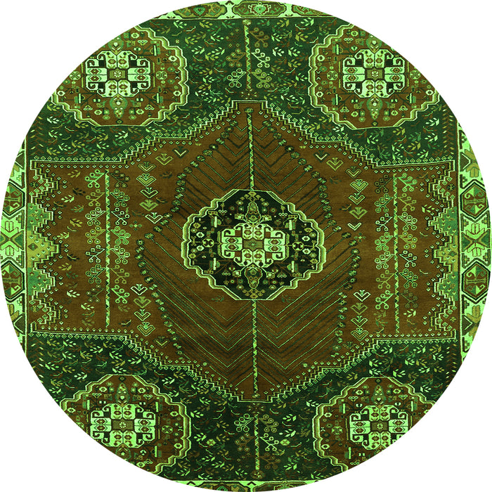 Square Persian Green Traditional Rug, tr896grn