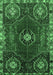 Machine Washable Persian Emerald Green Traditional Area Rugs, wshtr896emgrn