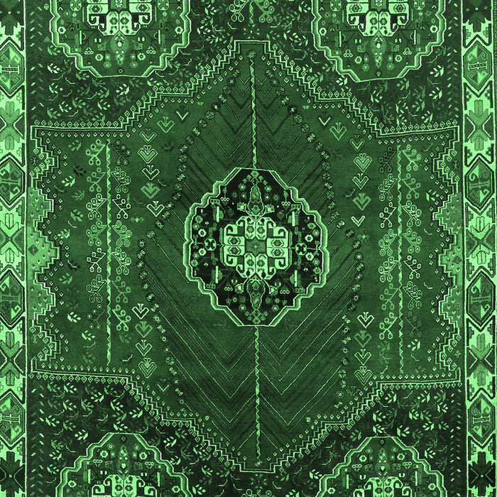 Machine Washable Persian Emerald Green Traditional Area Rugs, wshtr896emgrn