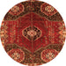 Machine Washable Persian Orange Traditional Area Rugs, wshtr896org