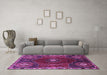 Machine Washable Persian Purple Traditional Area Rugs in a Living Room, wshtr896pur