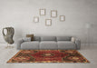 Machine Washable Persian Brown Traditional Rug in a Living Room,, wshtr896brn