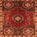 Round Machine Washable Persian Orange Traditional Area Rugs, wshtr896org