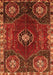 Serging Thickness of Machine Washable Persian Orange Traditional Area Rugs, wshtr896org