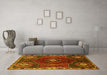 Machine Washable Persian Yellow Traditional Rug in a Living Room, wshtr896yw