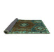 Sideview of Persian Turquoise Traditional Rug, tr896turq