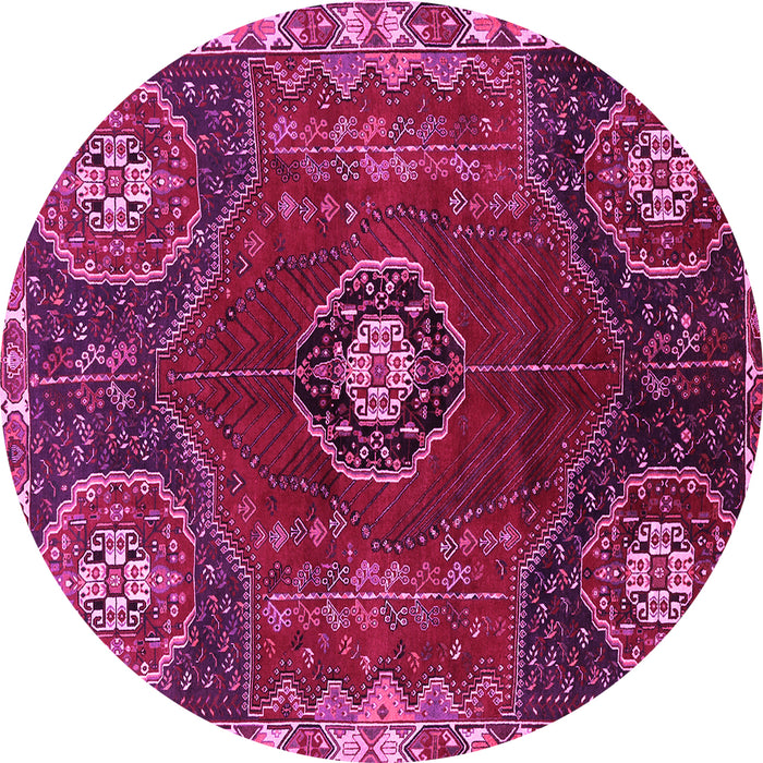 Round Persian Pink Traditional Rug, tr896pnk