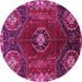 Round Persian Pink Traditional Rug, tr896pnk