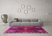 Machine Washable Persian Pink Traditional Rug in a Living Room, wshtr896pnk