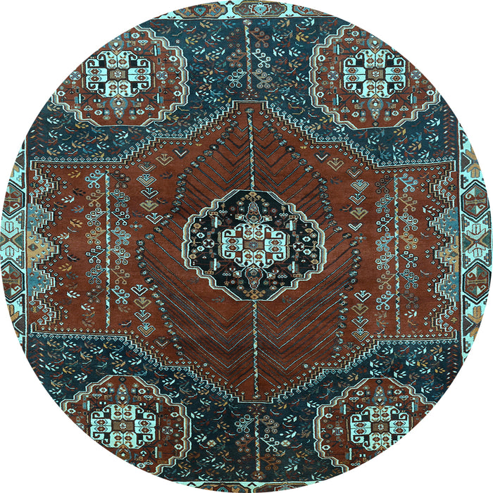 Round Persian Light Blue Traditional Rug, tr896lblu