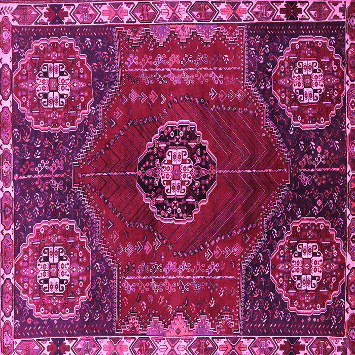 Square Machine Washable Persian Pink Traditional Rug, wshtr896pnk