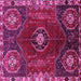 Square Machine Washable Persian Pink Traditional Rug, wshtr896pnk