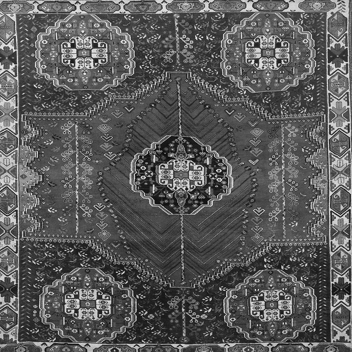 Round Machine Washable Persian Gray Traditional Rug, wshtr896gry
