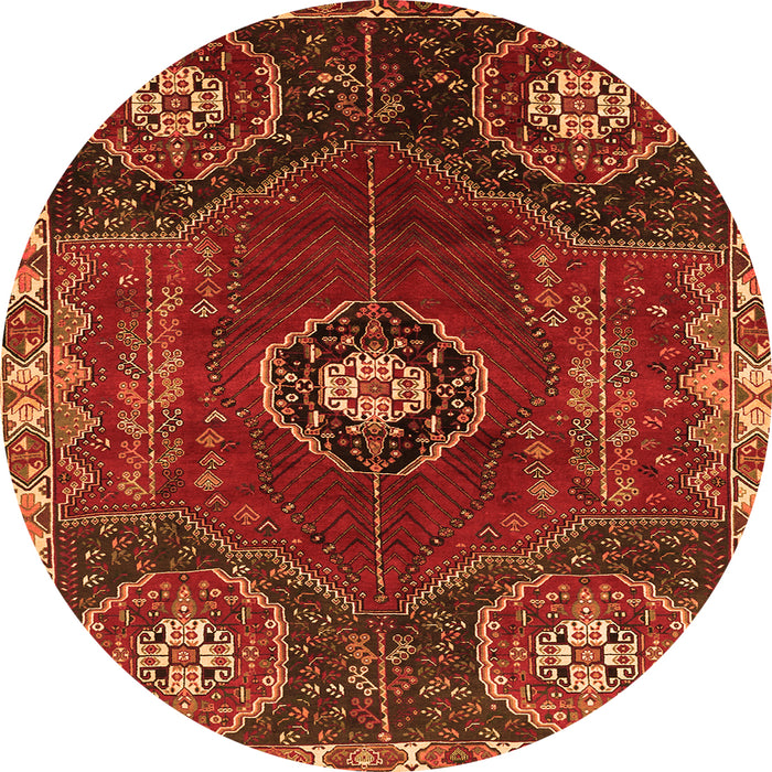 Square Persian Orange Traditional Rug, tr896org