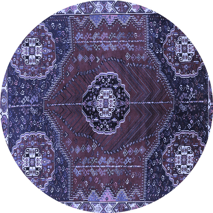 Round Persian Blue Traditional Rug, tr896blu