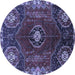 Round Persian Blue Traditional Rug, tr896blu