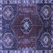 Square Persian Blue Traditional Rug, tr896blu