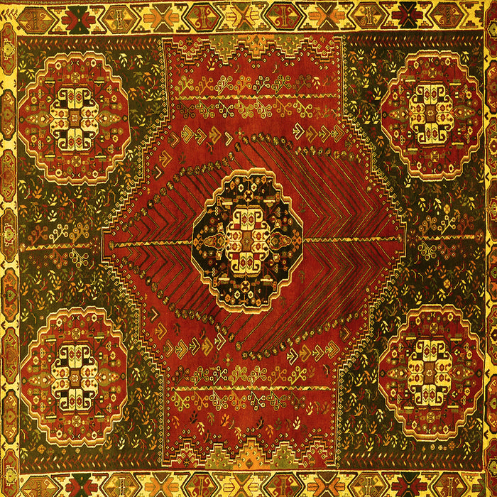 Square Persian Yellow Traditional Rug, tr896yw
