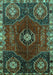 Machine Washable Persian Turquoise Traditional Area Rugs, wshtr896turq