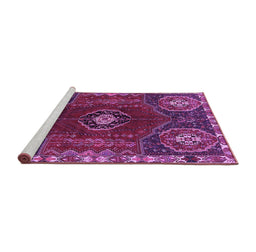 Sideview of Machine Washable Persian Purple Traditional Area Rugs, wshtr896pur