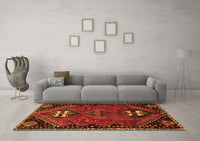 Machine Washable Persian Orange Traditional Rug, wshtr897org