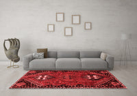 Machine Washable Persian Red Traditional Rug, wshtr897red