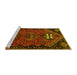 Sideview of Machine Washable Persian Yellow Traditional Rug, wshtr897yw