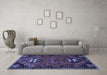 Machine Washable Persian Blue Traditional Rug in a Living Room, wshtr897blu