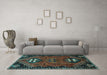 Machine Washable Persian Light Blue Traditional Rug in a Living Room, wshtr897lblu