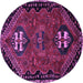 Round Persian Purple Traditional Rug, tr897pur