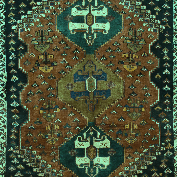 Machine Washable Persian Turquoise Traditional Area Rugs, wshtr897turq