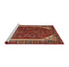 Sideview of Machine Washable Traditional Tomato Red Rug, wshtr898