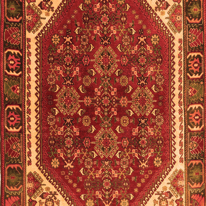 Serging Thickness of Machine Washable Persian Orange Traditional Area Rugs, wshtr898org
