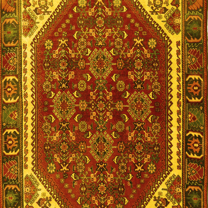 Machine Washable Persian Yellow Traditional Rug, wshtr898yw