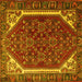 Square Machine Washable Persian Yellow Traditional Rug, wshtr898yw