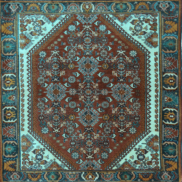 Square Machine Washable Persian Light Blue Traditional Rug, wshtr898lblu
