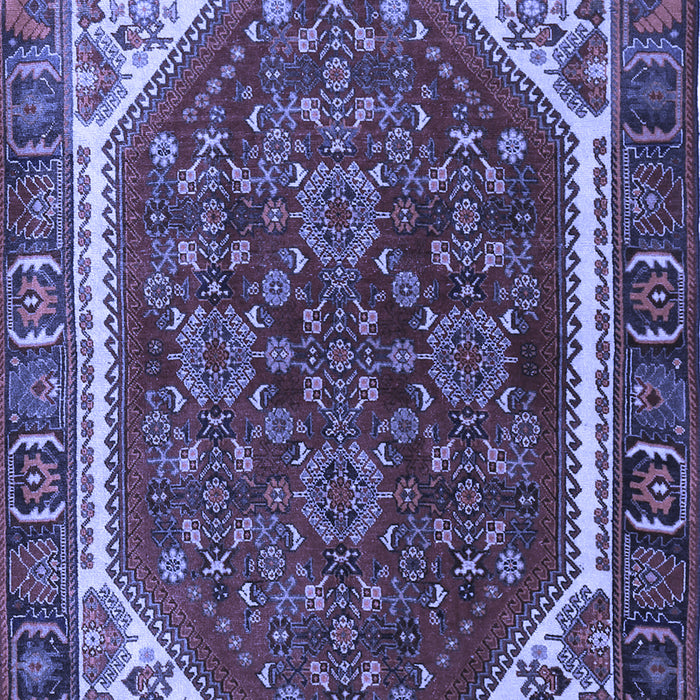 Machine Washable Persian Blue Traditional Rug, wshtr898blu