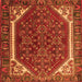 Round Machine Washable Persian Orange Traditional Area Rugs, wshtr898org