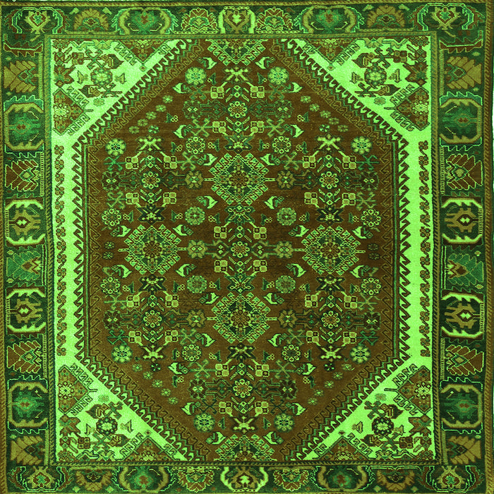 Serging Thickness of Persian Green Traditional Rug, tr898grn