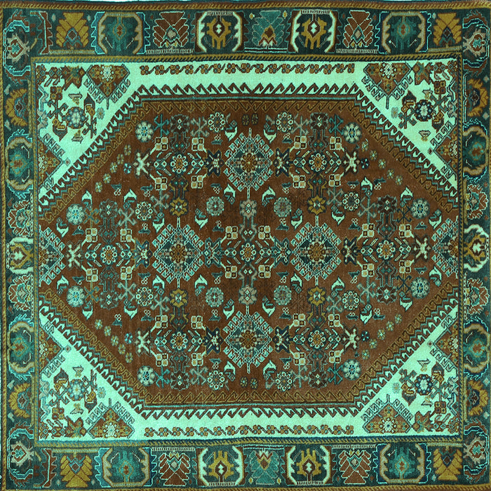 Square Persian Turquoise Traditional Rug, tr898turq
