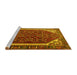 Sideview of Machine Washable Persian Yellow Traditional Rug, wshtr898yw
