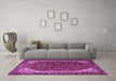 Machine Washable Persian Purple Traditional Area Rugs in a Living Room, wshtr898pur
