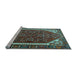 Sideview of Machine Washable Persian Light Blue Traditional Rug, wshtr898lblu